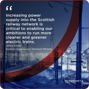 “Increasing power supply into the Scottish railway network is critical to enabling our ambitions to run more cleaner and greener electric trains.” Scottish Government Transport Minister, Jenny Gilruth