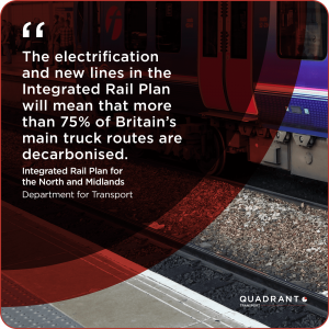 “The electrification and new lines in the Integrated Rail Plan will mean that more than 75% of Britain’s main truck routes are decarbonised.” Credit: Department for Transport